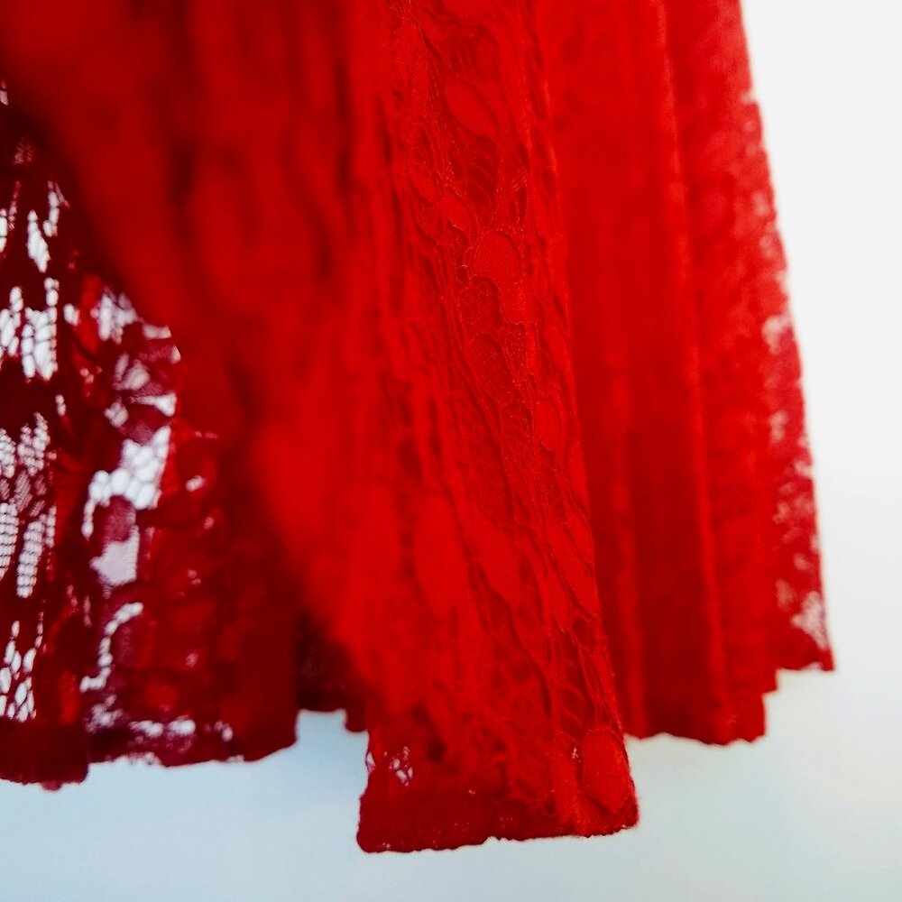 LULUS ENDLESSLY INFATUATED RED LACE MIDI DRESS - Picture 9 of 14